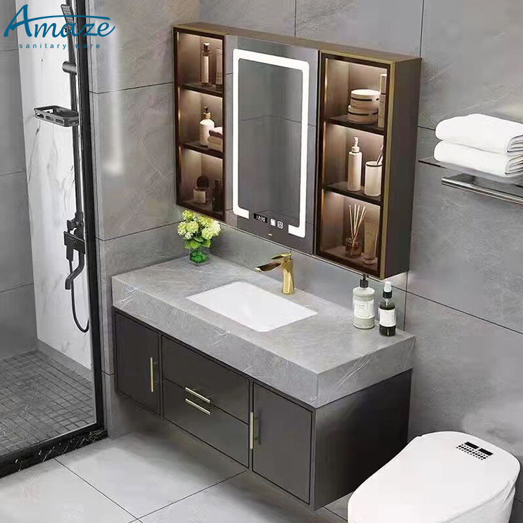 Home Bathroom Ware - Badezimmerschrank Hochwertige Haushaltsmöbel Sperrholz Wandmontierter Waschtisch