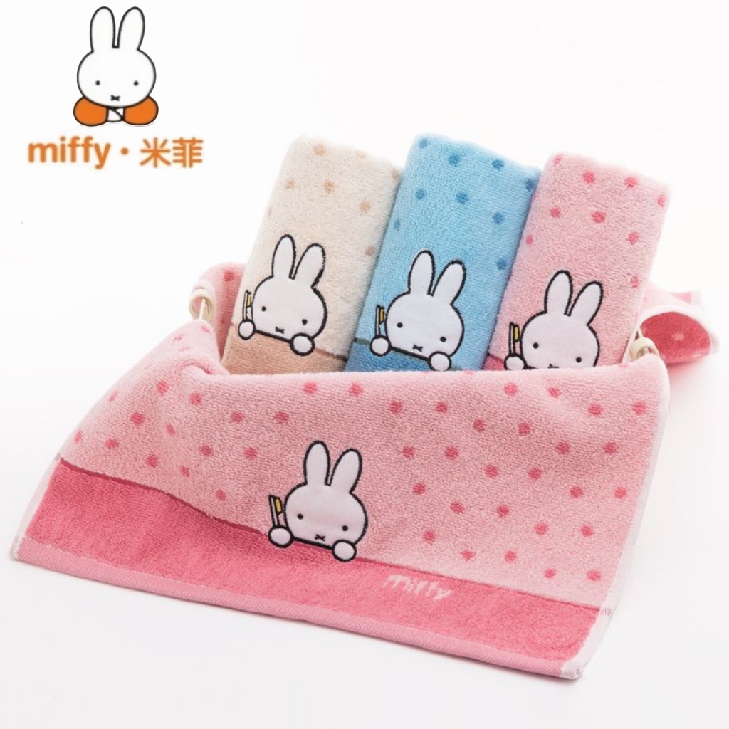 Home Goods Bathroom Sets - Kawaii Miffy-Druck Reine Baumwollhandtücher Cartoon-Kaninchen Weiches