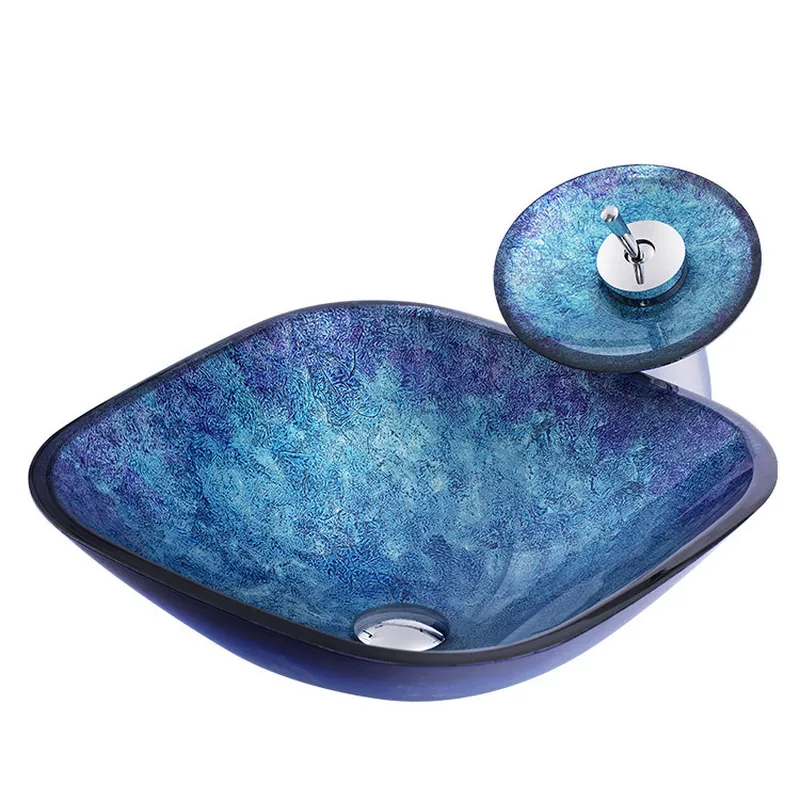 Home Bathroom Ware - Modernes Waschbecken aus gehärtetem Glas, rundes