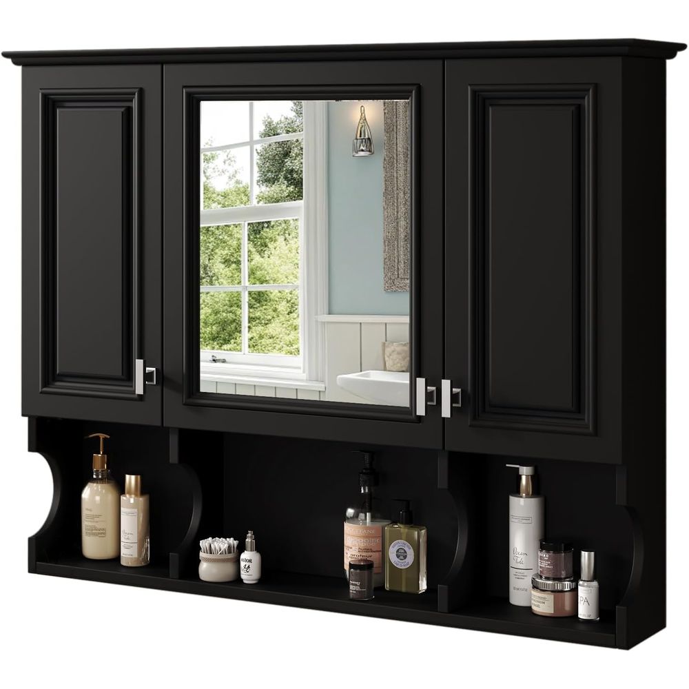 Home Bathroom Mirror - Badezimmer-Wandschrank mit Spiegel, wandmontierter Medizinschrank mit