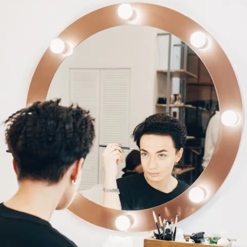 Home Bathroom Mirror - USB LED Hollywood Schminktischlampe Abnehmbare Make-up-Spiegel-Glühbirnen