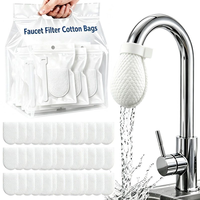 Home Bathroom Products - 300/30x Wasserhahnfilter-Baumwollbeutel mit Riemen, Spritzschutz, Küchenarmatur-Wasserfilter,