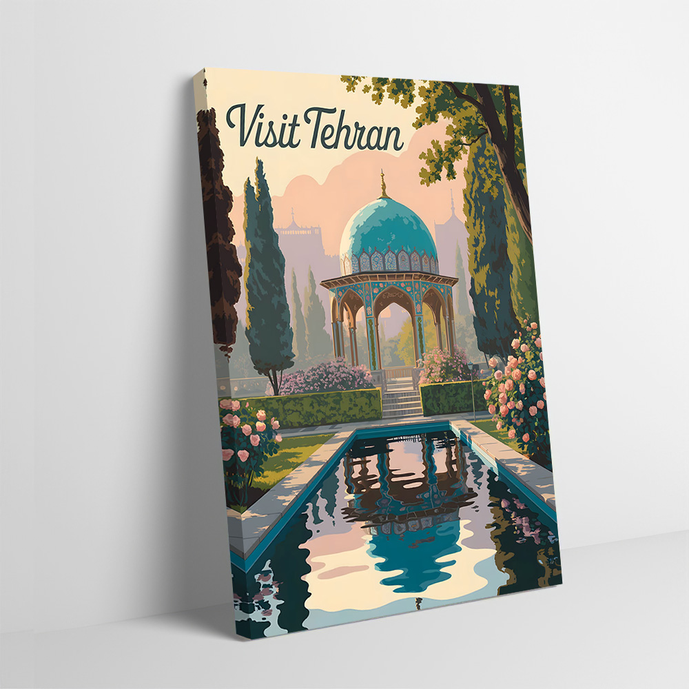 Bathroom Home Visit - Besuchen Sie Tehran-Reiseposter, anpassbares bedrucktes Leinwandgemälde