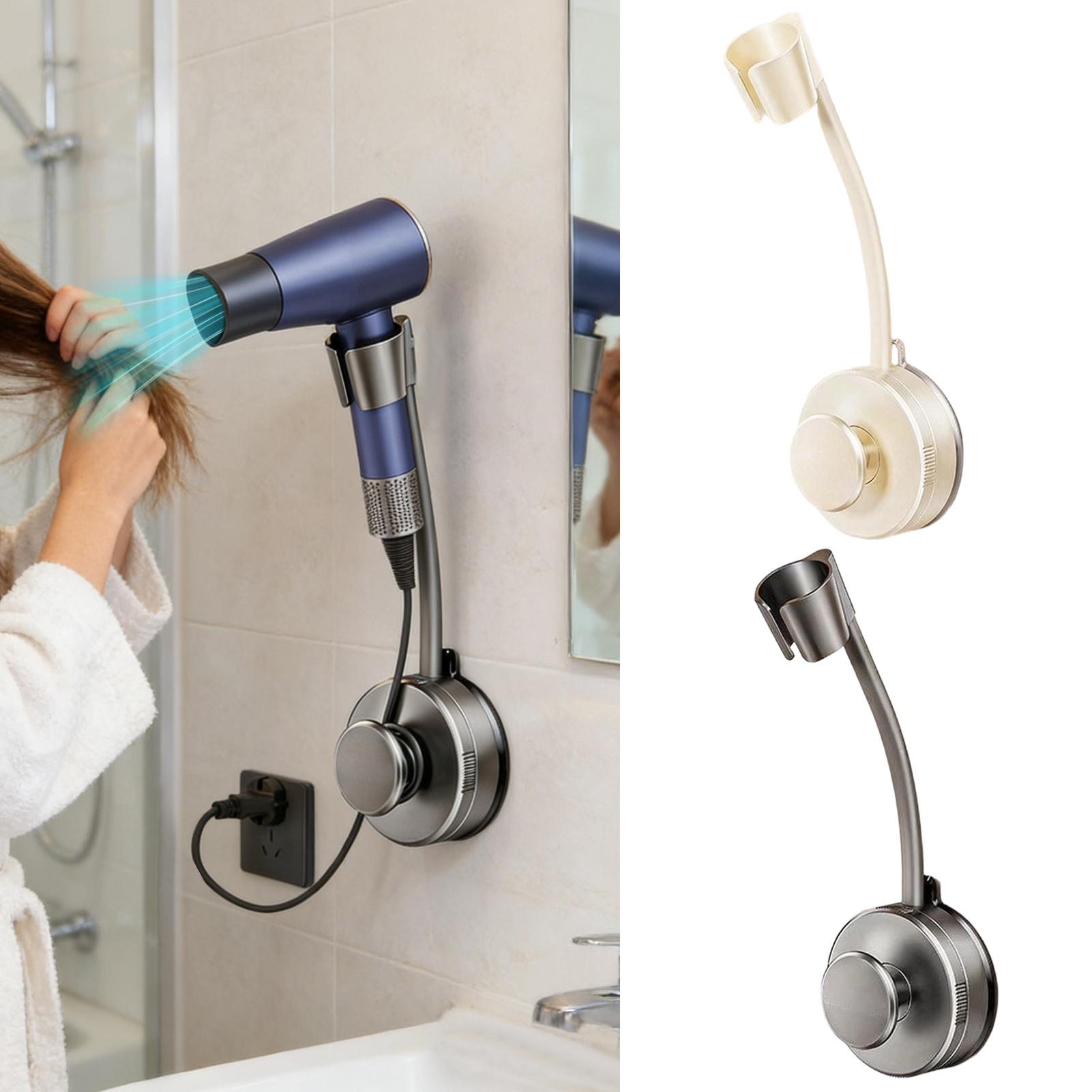 Home Bathroom Hand Dryer - Haartrocknerhalterung 360-Grad Verstellbarer Freihändiger Wandhalter für