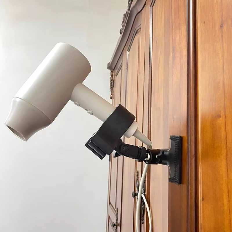Home Bathroom Hand Dryer - 360 ° Drehbarer freihändiger Haartrocknerhalter, stabile