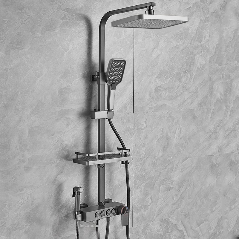 Shower Head Rain - Edelstahl-Duschset Anti-Kalk Selbstreinigender Regenduschkopf Hochdruck-Badewannenventil Duschkopf-Set