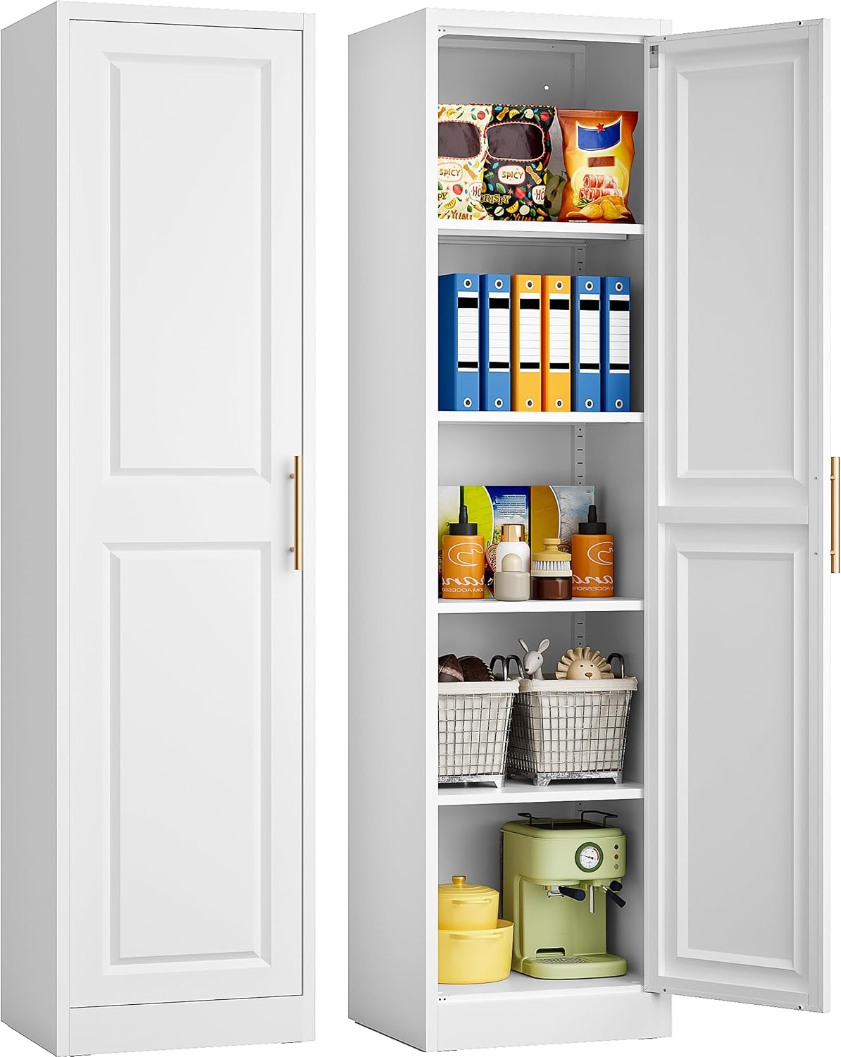 Home Bathroom Cabinets - Hoher, schmaler Aufbewahrungsschrank mit einer Tür
