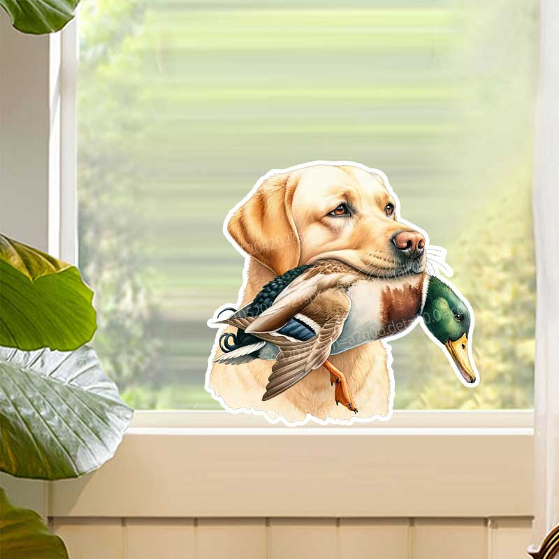 Home Bathroom Wall Tiles - Lustige gelbe Labrador Retriever Duckhound Toilettenaufkleber,