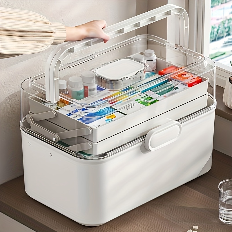 Home Bathroom Cabinets - Große Medikamentenaufbewahrungsbox/Verteilbox mit transparentem Deckel –