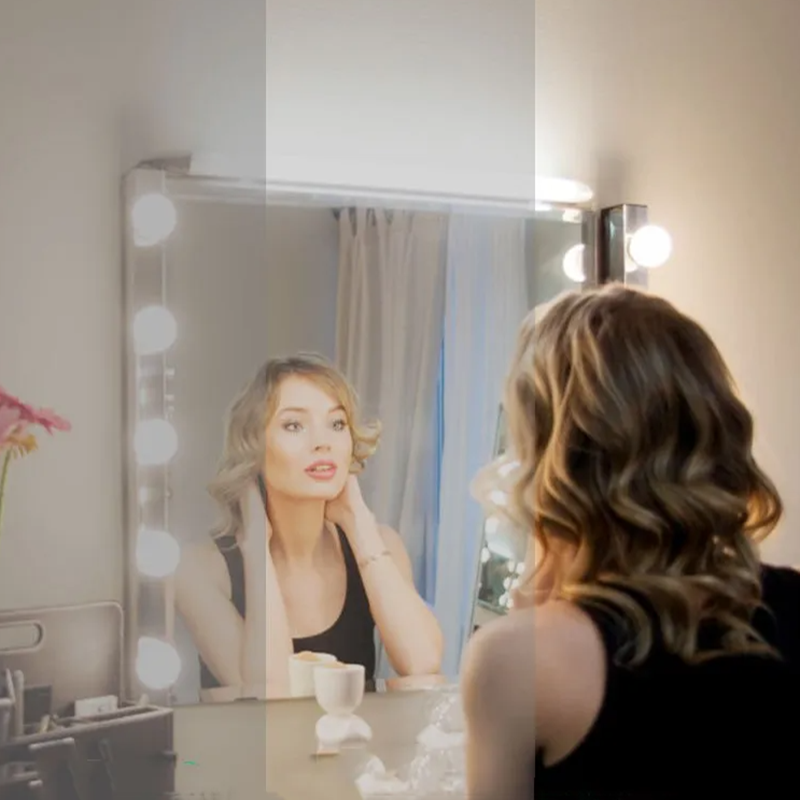 Home Bathroom Mirror - LED Kosmetik-Schminkspiegel-Beleuchtung im Hollywood-Stil, USB, dimmbar,