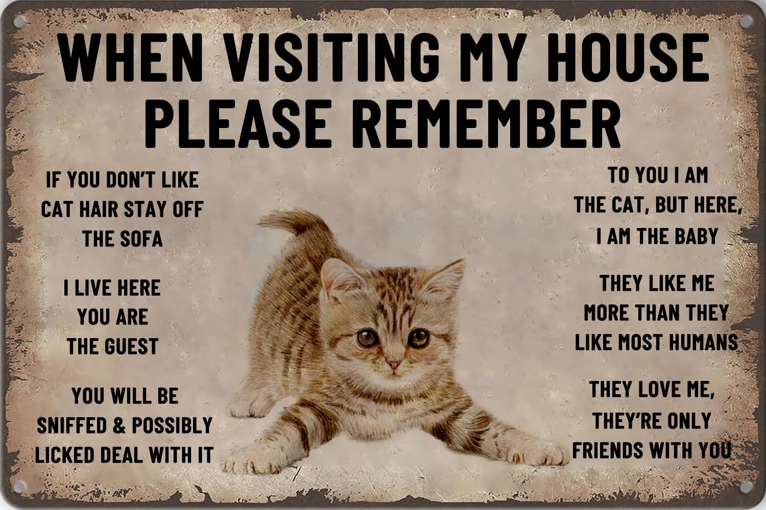 Bathroom Home Visit - Katzen-Wandkunst: „Wenn Sie mein Haus besuchen,