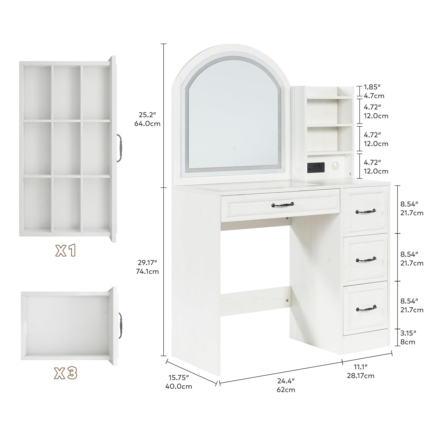 Moderner Schminktisch mit bele – Home Outlet Bathroom Bewertung und Preis