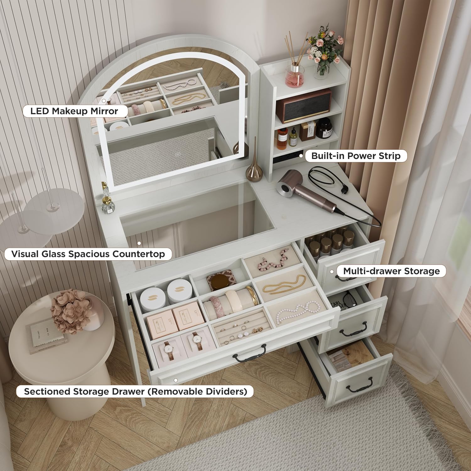 Moderner Schminktisch mit bele – Home Outlet Bathroom Bewertung und Preis