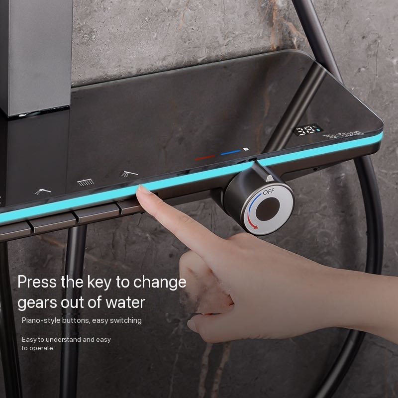 Graues Klaviertasten-Ambientel – Shower Head Rain Bewertung und Preis