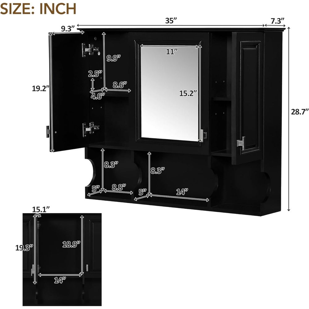 Badezimmer-Wandschrank mit Spi – Home Bathroom Mirror Bewertung und Preis