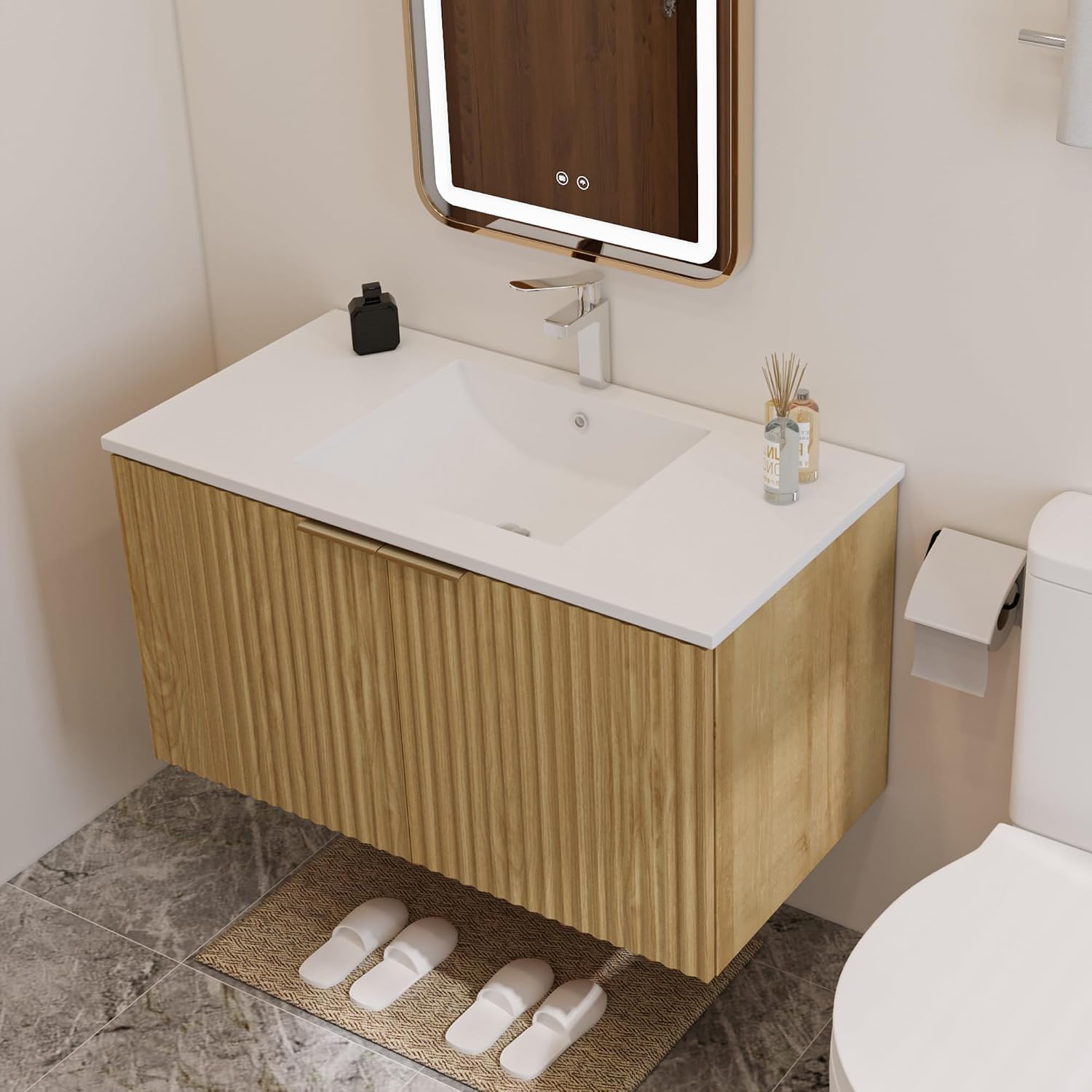 Moderner schwebender Badezimme – Home Bathroom Cabinets Bewertung und Preis