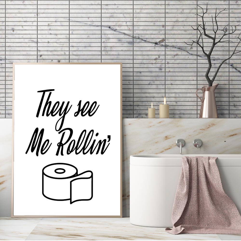 Wand Kunst Leinwand Malerei Lu – Home Bathroom Rules Bewertung und Preis
