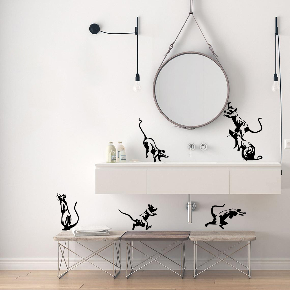 5Pcs Banksy Wc Ratten Wand Auf – Home Bathroom Wall Tiles Bewertung und Preis