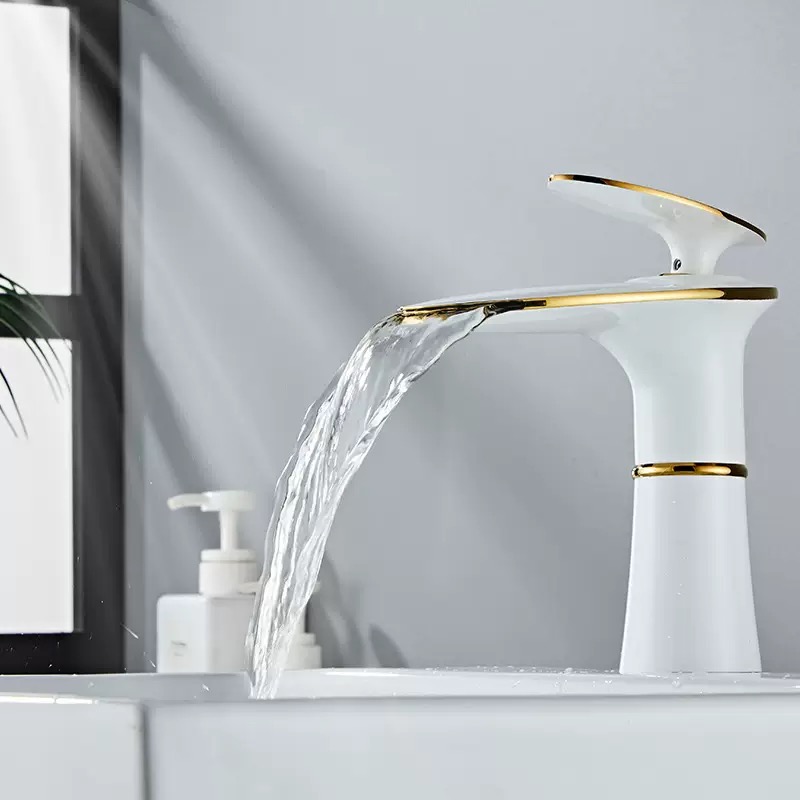 Weiß/Schwarz Gold Wasserfall B – Home Hardware Bathroom Faucets Bewertung und Preis