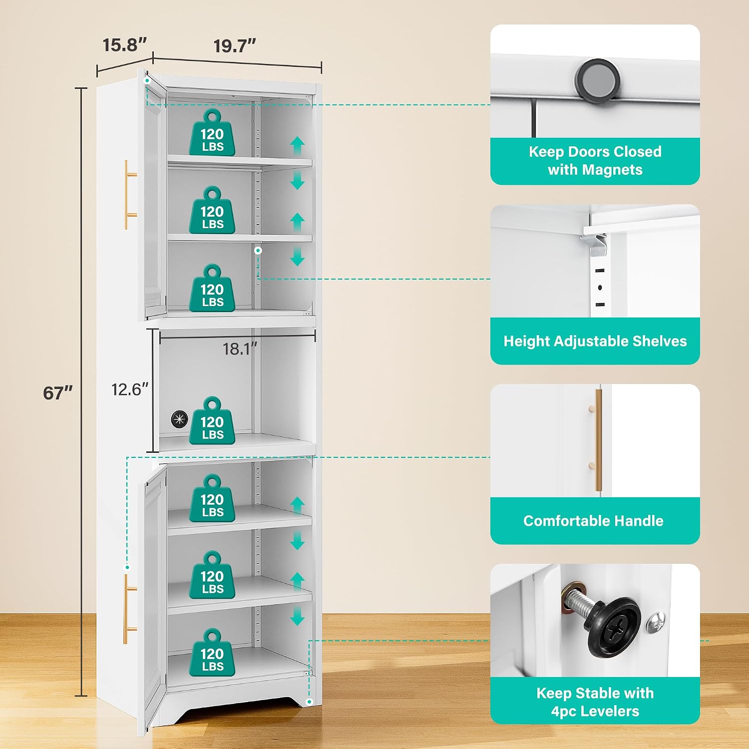67 Zoll hoher, schmaler Aufbew – Home Bathroom Cabinets Bewertung und Preis