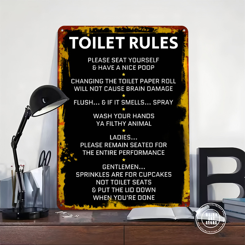 Toilettenregeln Blechposter Pe – Home Bathroom Rules Bewertung und Preis