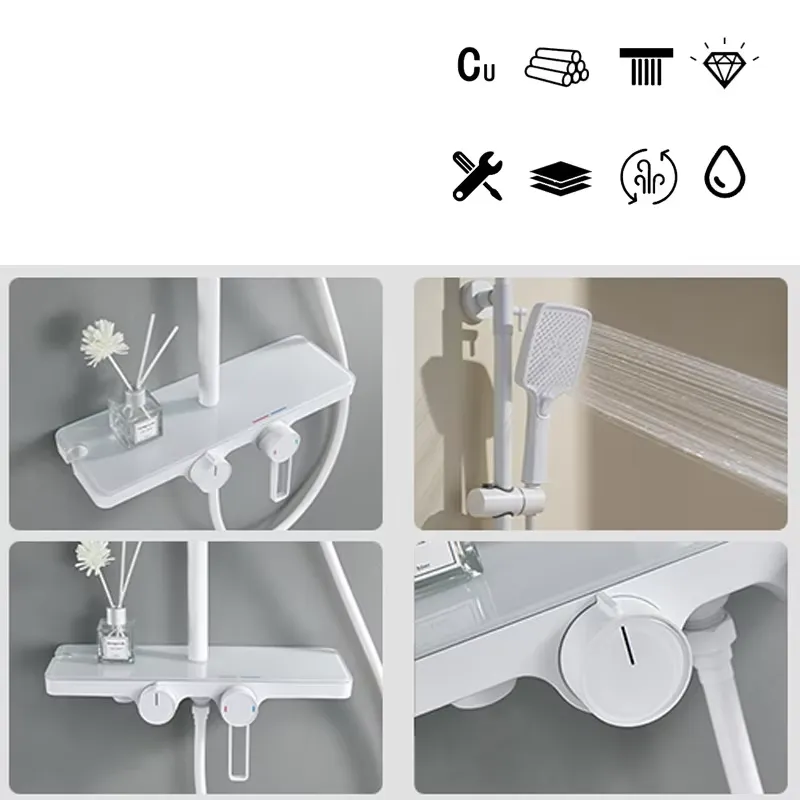 Graues Quadratisches Thermosta – Shower Head Rain Bewertung und Preis